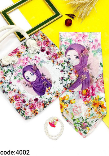 ست روسری و کیف روسری نخ قواره 90کیف مخمل قیمت 199تومان