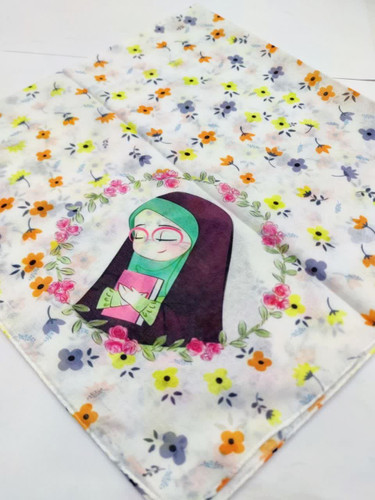 روسری دخترانه طرح حجاب قواره 90 عمده موجوده