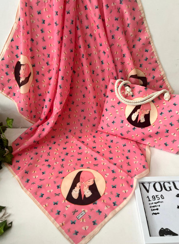 ست روسری وکیف روسری نخ قواره 90کیف مخمل ابعاد 20در27قیمت 217عمده انتخابی