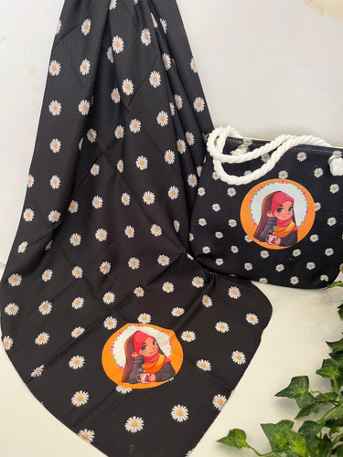 ست روسری و کیف دخترانه روسری نخی قواره ۹۵ درجه یک کیف مخمل ابعاد ۲۷در۳۰ قیمت ۲۲۵ تومان عمده موجودن