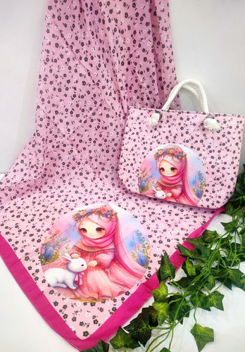 ست روسری و کیف دخترانه روسری نخی قواره ۹۵ درجه یک کیف مخمل ابعاد ۲۷در۳۰ قیمت ۲۲۵ تومان عمده موجودن