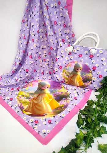 ست روسری و کیف دخترانه روسری نخی قواره ۹۵ درجه یک کیف مخمل ابعاد ۲۷در۳۰ قیمت ۲۲۵ تومان عمده موجودن