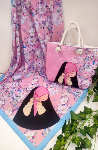 ست روسری و کیف دخترانه روسری نخی قواره ۹۵ درجه یک کیف مخمل ابعاد ۲۷در۳۰ قیمت ۲۲۵ تومان عمده موجودن