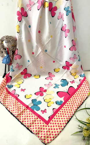 روسری نخ دستدوز درجه یک قواره ۹۰ قیمت تک ۱۵۳ تومان عمده طرح میکس