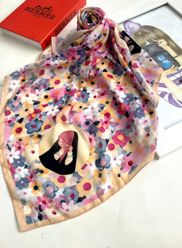 روسری نخی درجه یک قواره 90 قیمت تک 153تومان عمده انتخابی