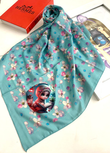 روسری نخی درجه یک قواره 90 قیمت تک 153تومان عمده انتخابی