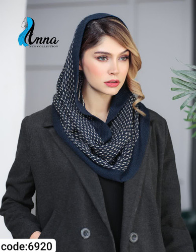 شال رینگی ریز بافت سورمه ای