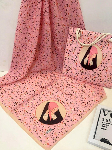 ست روسری و کیف نخ قواره 93کیف مخمل 28در25قیمت 225