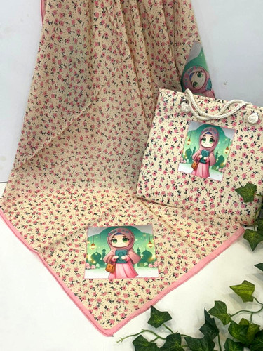 ست روسری و کیف نخ قواره 93کیف مخمل 28در25قیمت 225