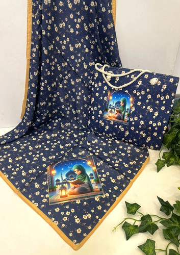 ست روسری و کیف نخ قواره 93کیف مخمل 28در25قیمت 225