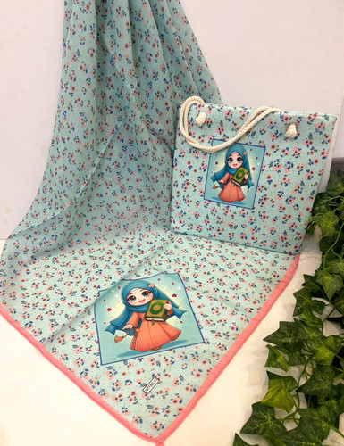 ست روسری و کیف نخ قواره 93کیف مخمل 28در25قیمت 225