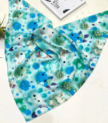 روسری نخ تترون درجه یک قواره 75سه بعدی قیمت 139تومان