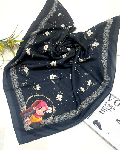 روسری دخترانه نخی درجه یک قواره 90قیمت تک 153تومان