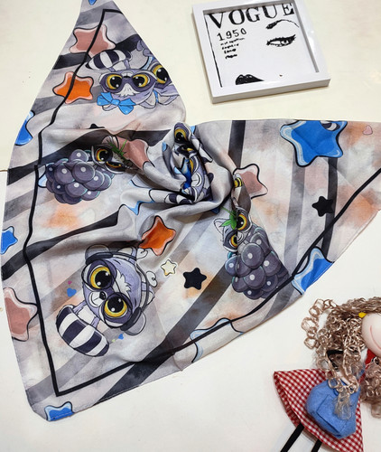 روسری دخترانه نخی قواره 75 قیمت تک 107تومان