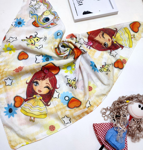 روسری دخترانه نخی قواره 75 قیمت تک 107تومان