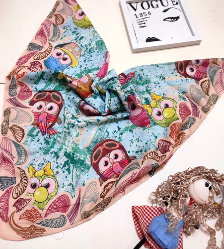 روسری دخترانه نخی قواره 75 قیمت تک 107تومان