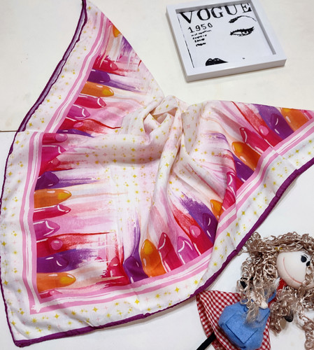 روسری دخترانه نخی قواره 75 قیمت تک 107تومان