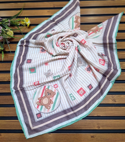 روسری نخی دخترانه قواره ۹۰ دستدوز قیمت ۱85ت