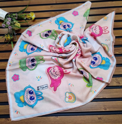 روسری نخی دخترانه قواره ۹۰ دستدوز قیمت ۱۴۹ت