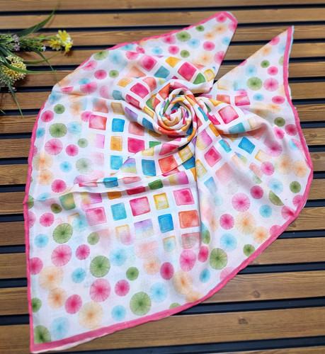 روسری نخی دخترانه قواره ۹۰ دستدوز قیمت 185