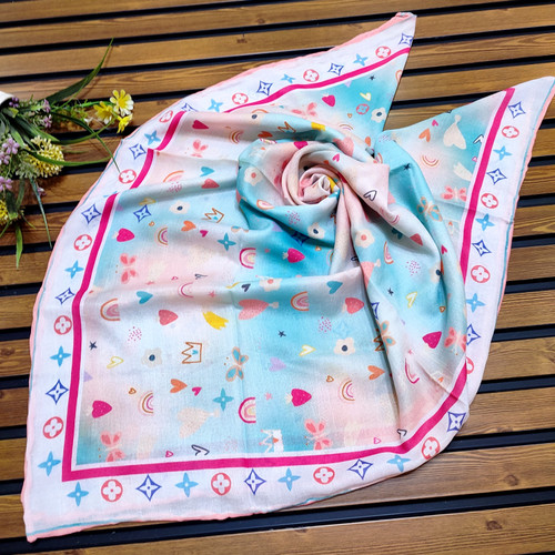 روسری نخی دخترانه قواره ۹۰ دستدوز قیمت ۱۴۹ت