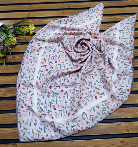 روسری نخی دخترانه قواره ۹۰ دستدوز قیمت ۱۴۹ت