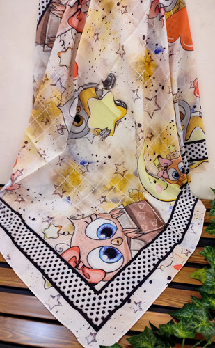 روسری نخی دخترانه قواره 90 قیمت تک 119تومان