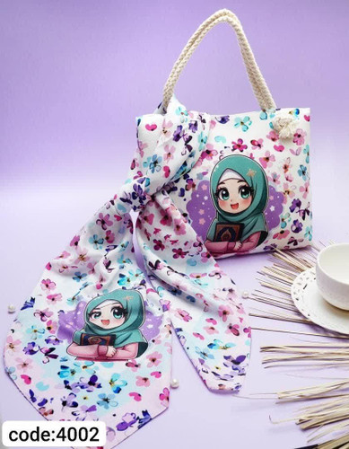 ست روسری و کیف روسری نخ قواره 90 کیفیت عالی قیمت 239