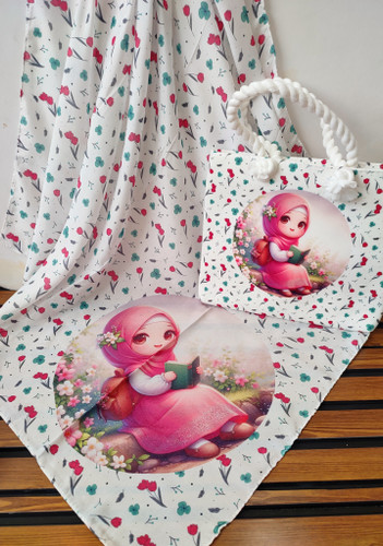 ست روسری و کیف درجه یک روسری نخ قواره 90 کیف مخمل بند کنفی قیمت 239تومان عمده انتخابی