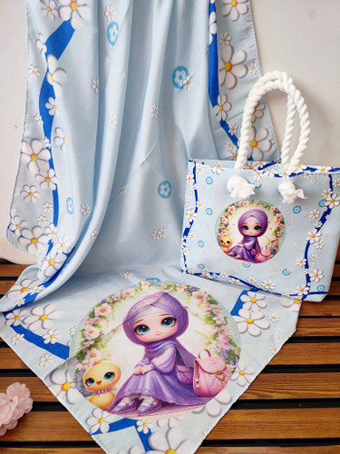 ست روسری و کیف درجه یک روسری نخ قواره 90 کیف مخمل بند کنفی قیمت 239تومان عمده