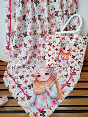 ست روسری و کیف درجه یک روسری نخ قواره 90 کیف مخمل بند کنفی قیمت 239تومان عمده