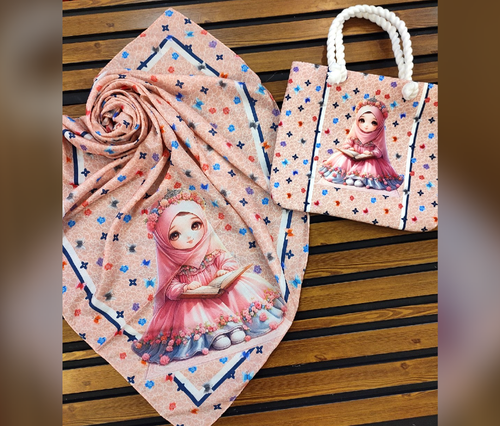 ست روسری و کیف درجه یک روسری نخ قواره 90 کیف مخمل بند کنفی قیمت 239تومان عمده