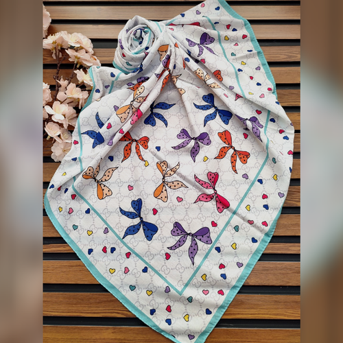 روسری دخترانه نخی کیف عالی قواره 90 قیمت تک 169 عمده موجوده