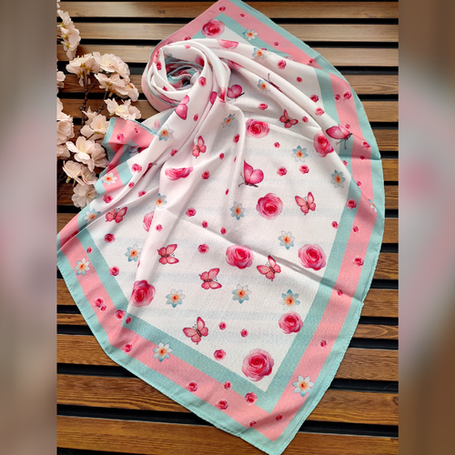 روسری دخترانه نخی کیف عالی قواره 90 قیمت تک 169 عمده موجوده