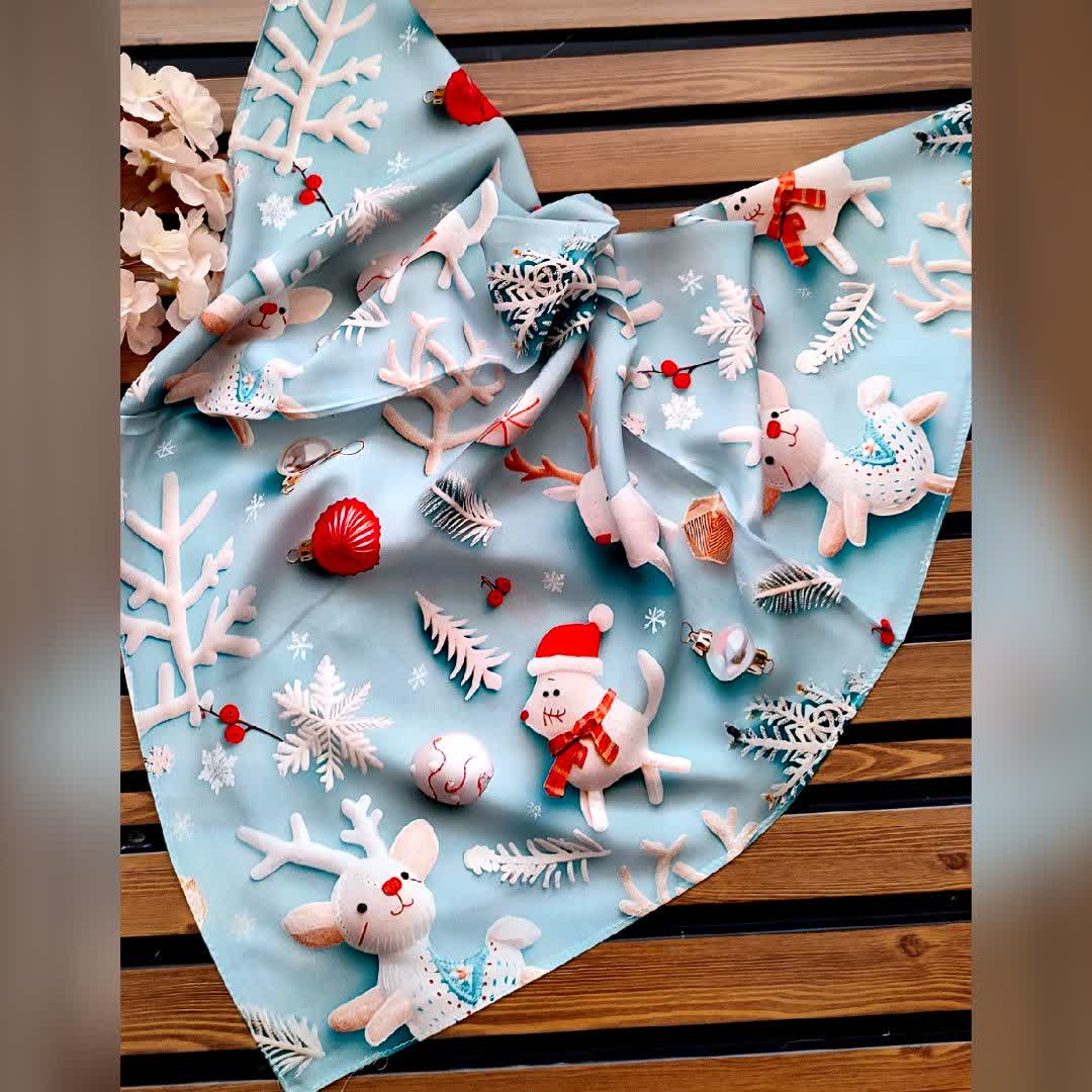 روسری نخ کرپ درجه یک قواره 75 سه بعدی قیمت تک 239تومان