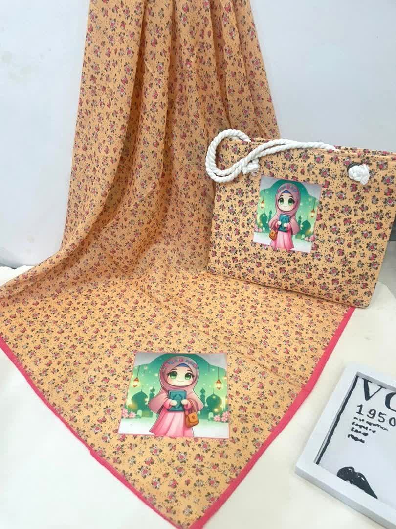 ست روسری و کیف روسری نخ  قواره 95کیف مخمل قیمت 385
