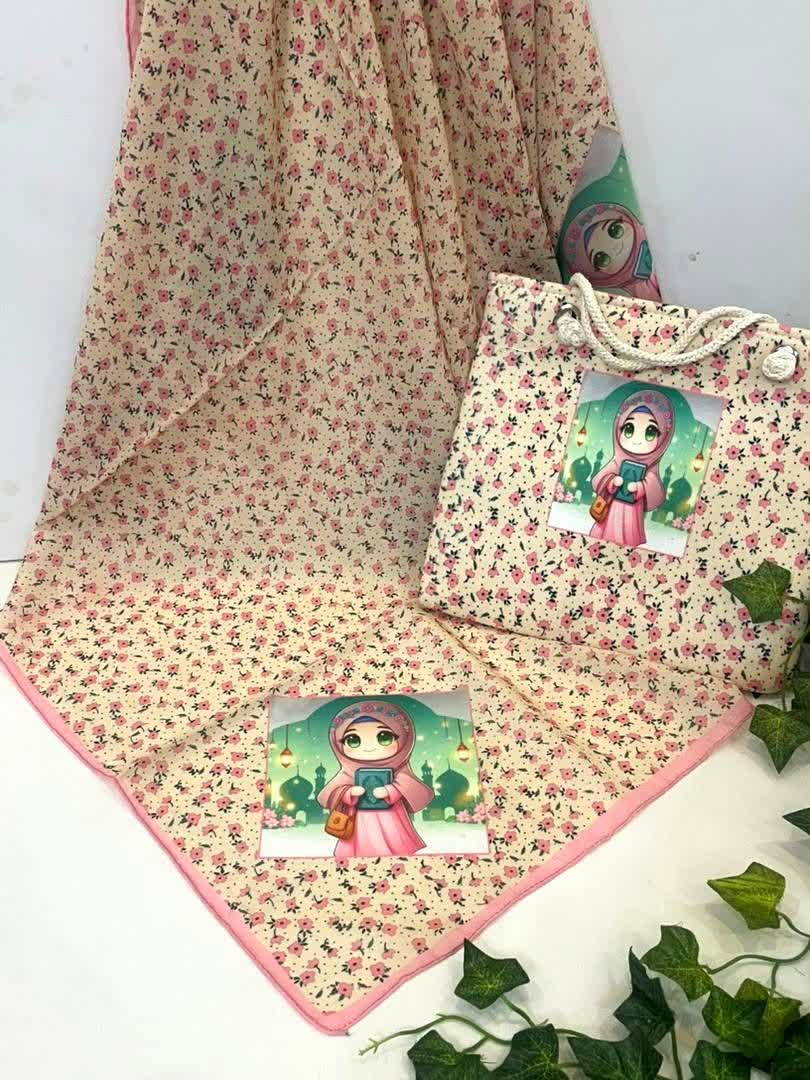 ست روسری و کیف دخترانه روسری نخی کیفیت عالی قواره 95 کیف مخمل قیمت 379 ت