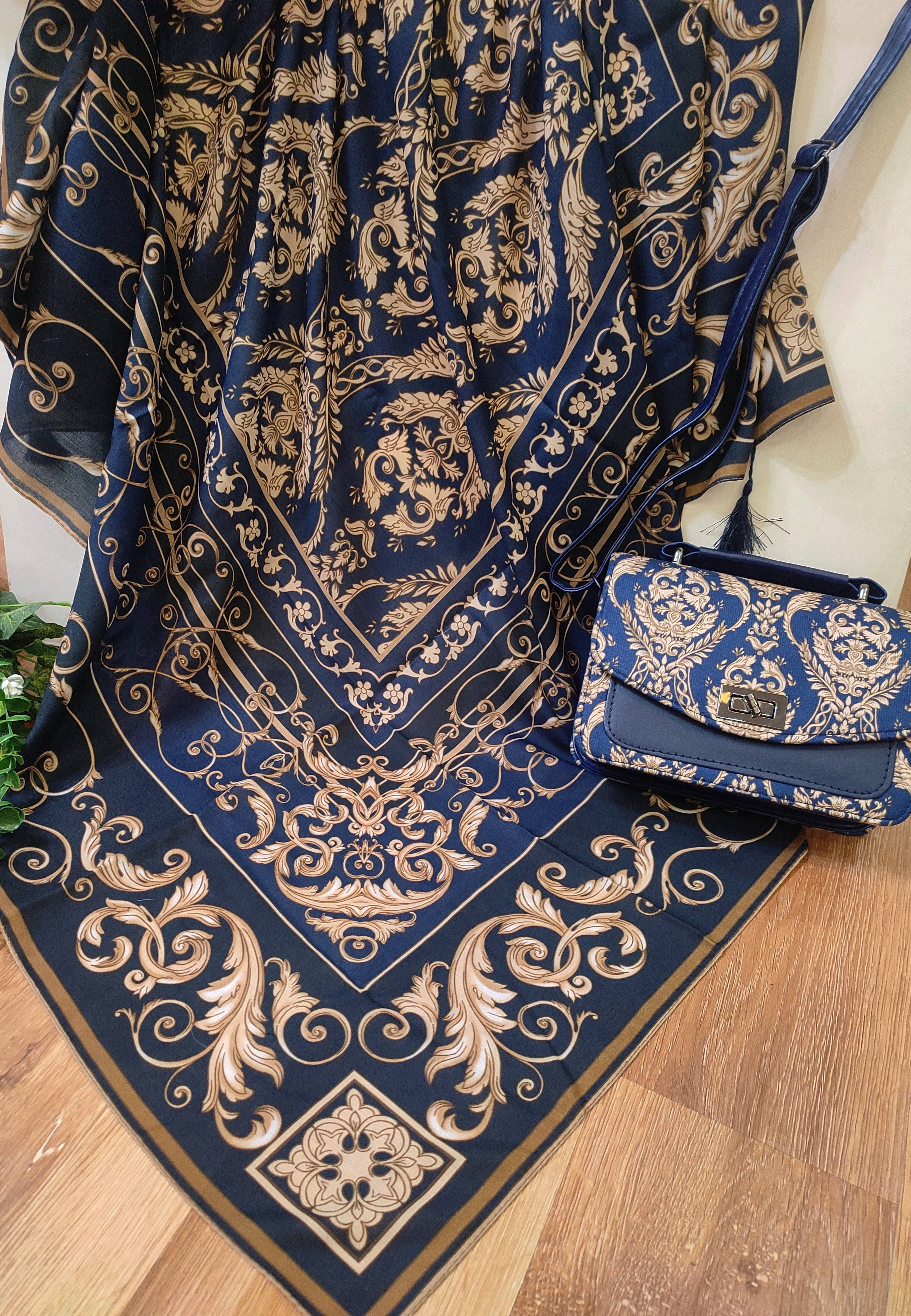 ست روسری و کیف زنانه درجه یک روسری نخ قواره 140 قیمت باهم 1170 تومان