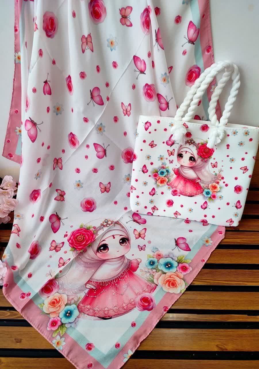 ست روسری و کیف روسری نخ قواره 90 کیف مخمل درجه یک قسمت 419تومان