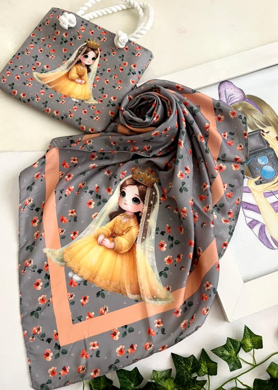 ست روسری و کیف روسری نخ قواره 90 کیف مخمل درجه یک قیمت 419تومان