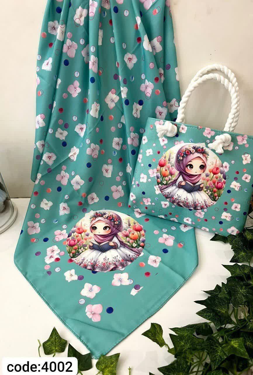 ست روسری و کیف روسری نخ قواره 90 کیف مخمل درجه یک قسمت 419تومان